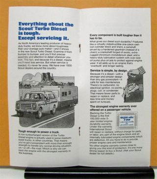 1979 International IHC Scout Truck Turbo Diesel Sales Brochure & Specifications 2