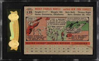 1956 Topps Mickey Mantle 135 SGC 7.  5 NRMT,  (PWCC) 2