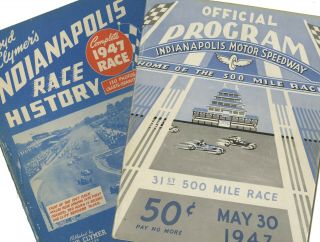 1947 Indianapolis 500 Site Program And Clymer Yearbook Indy Very Good