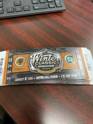 2020 Nhl Winter Classic Ticket Stub Multiple Sections Available