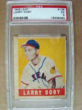 1948 Leaf 138 Larry Doby,  Short Print And Very Tough To Find,  Psa 5 Ex