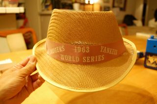Very Rare 1963 Los Angeles Dodgers World Series Champs Hat With Ribbon Band
