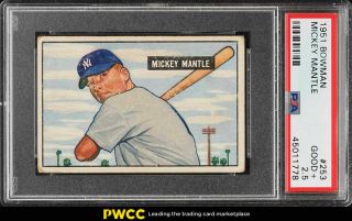 1951 Bowman Mickey Mantle Rookie Rc 253 Psa 2.  5 Gd,  (pwcc)