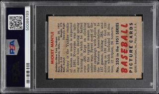 1951 Bowman Mickey Mantle ROOKIE RC 253 PSA 5 EX (PWCC) 2
