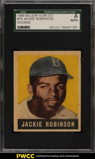 1948 Leaf Jackie Robinson Rookie Rc 79 Sgc Auth (pwcc)