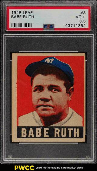 1948 Leaf Babe Ruth 3 Psa 3.  5 Vg,  (pwcc)