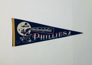 Vintage 1960s Philadelphia Phillies Baseball Pennant Mlb Nm/m