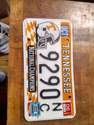 1998 Tennessee College Football National Champions License Plate