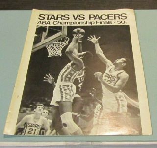 1970 Los Angeles Stars Indiana Pacers Aba Finals Basketball Game Program Sports