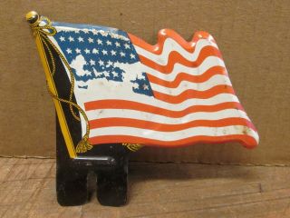 48 Star American Flag Plate Topper,  Stamped Tin Litho - United States Flag
