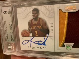Kyrie Irving 2012 - 13 National Treasures Rookie Patch Auto Rc Jsy Au Bgs 9/10 Hot