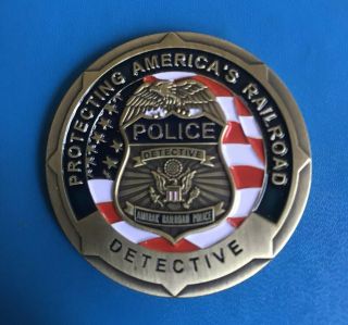 Amtrak Police Detective Collectible Challenge Coin • Rr Railroad Train Railfan