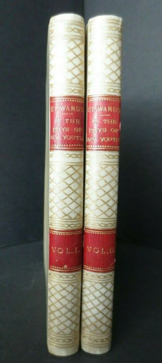 1873 Amelia B Edwards Novel In The Days Of My Youth Tauchnitz Vellum Binding
