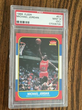 1986 - 1987 Fleer Michael Jordan Rookie 57 Psa 9 (oc)