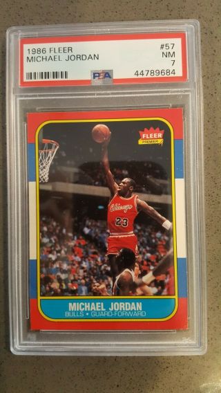1986 - 1987 Fleer Michael Jordan Rookie Card 57 Psa 7