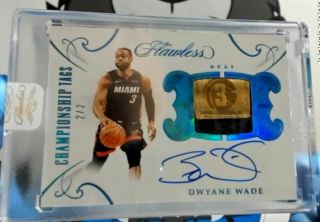 2018/19 Flawless Dwyane Wade Championship Tags Game Tag Patch Auto 2/2