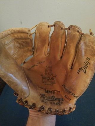 1950s Mickey Mantle Rawlings Baseball Glove Mm9 Triple Crown Winner Usa Yankees