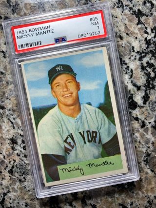 1954 Bowman Mickey Mantle 65 Psa 7 Nr Yankees (pmjs)