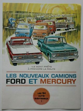 Ford And Mercury Trucks 1964 Dealer Brochure - French - Canada
