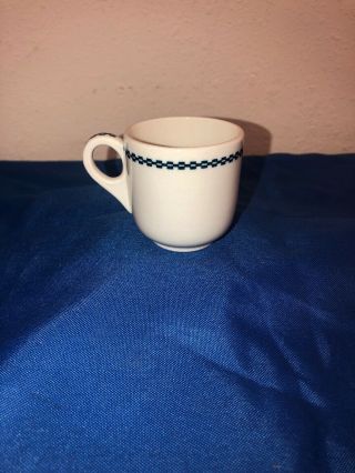 Fred Harvey Railroad China Blue Chain Pattern Demi Cup