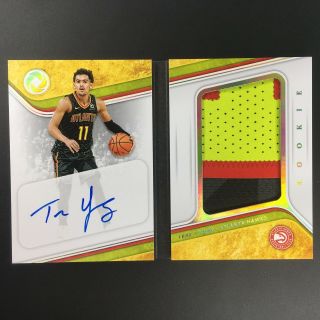 2018 - 19 Opulence Trae Young Rookie Patch Auto Booklet 12/25