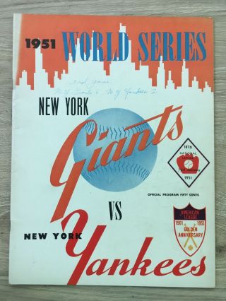 1951 Official World Series Program York Giants Vs.  York Yankees Game 3