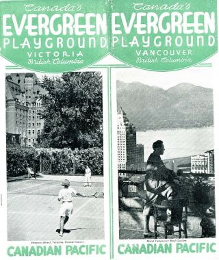 Orig,  Vint,  Canadian Pacific Ry,  Psgr Booklet,  " Evergreen Playground Vancouver "