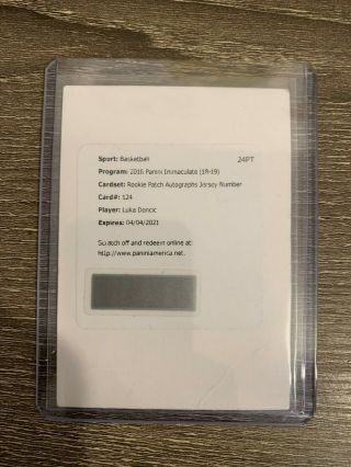 2018 - 19 Panini Immaculate Luka Doncic Rc True Rpa Auto /77 Jersey Number Rookie