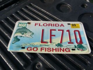 Flordia Go Fishing License Plate Expired Tag 99