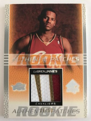 2003 - 04 Sp Authentic Lebron James Rookie Authentic Patches Rc /50