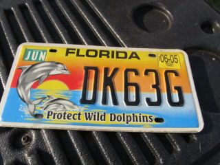 Flordia Protect Wild Dolphins License Plate Expired Tag 06