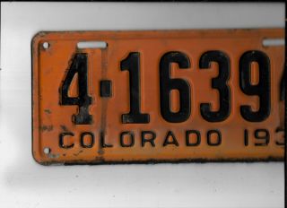 Colorado Passenger 1933 License Plate " 4 - 16394 "