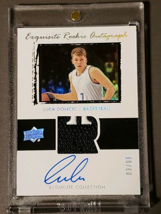 2019 Ud Goodwin Champions Luka Doncic Exquisite Rookie Patch Auto 3/99 Roty Mavs