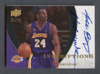 " Black Mamba " 2007 - 08 Ud Exquisite Inscriptions Kobe Bryant Lakers Auto 22/25