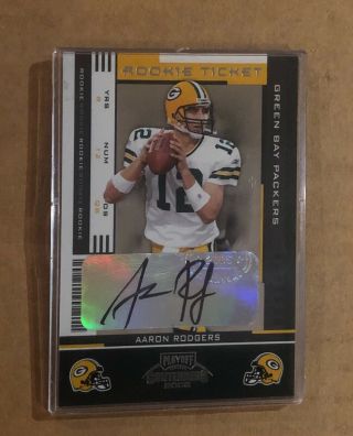 2005 Playoff Contenders Aaron Rodgers Rookie Ticket Auto/rc /530 Packers 3