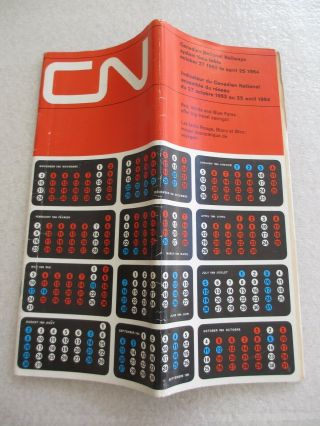 Vintage 1963 - 1964 Canadian National Railways Cn Passenger Timetable Schedules