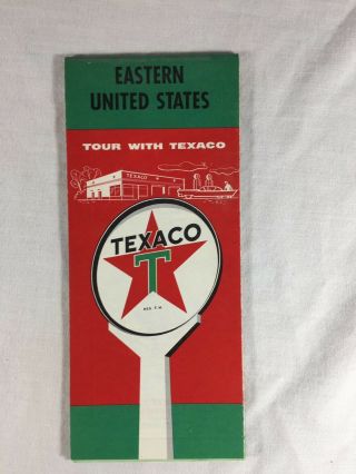Vintage 1959 Texaco Road Map Eastern United States Gas Oil Service