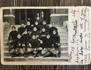 1904 Auburn University Football Postcard With Hofer Mike Donahue