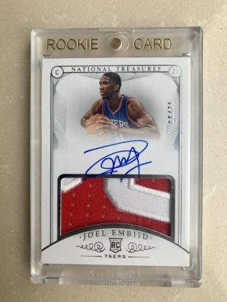 2014 - 15 National Treasures Joel Embiid Rc Rookie Patch Auto /99 Rpa
