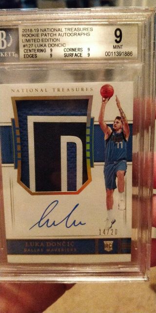 2018 - 19 National Treasures Rookie Patch Auto Luka Doncic Rpa Fotl /20 