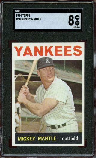 1964 Topps Mickey Mantle 50 York Yankees - Sgc 8