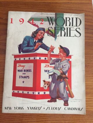 1942 World Series Official Program York Yankees Vs St.  Louis Cardinals