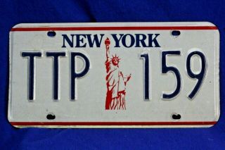 Galvanized Steel Embossed York License Plate Ttp - 159.  Statue Of Liberty.
