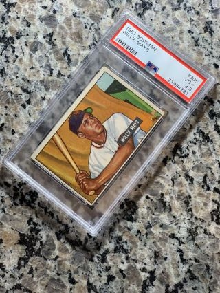 1951 Bowman 305 Willie Mays Giants Rc Rookie Hof Psa 3.  5 Vg,  " Iconic Card Pmjs