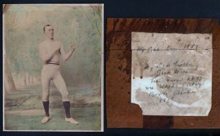 1895 Jack Hupper World Lightweight Boxing Champion Handcolored Albumen Photo