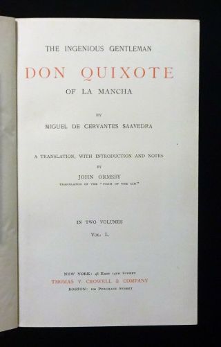 1890s DON QUIXOTE by Miguel de Cervantes Saavedra,  Illustrated,  Fine Binding,  VG 2