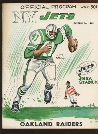 October 16 1965 Afl Program Oakland Raiders At York Jets Ex,