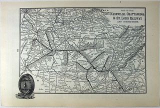 1898 Map Of The Nashville,  Chattanooga & St.  Louis Railway