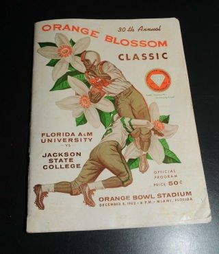 1962 Orange Blossom Classic Football Official Program Florida A&m Vs Jackson St.