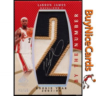 2007 - 08 Lebron James Upper Deck Sp Authentic By The Numbers Patch Auto /50